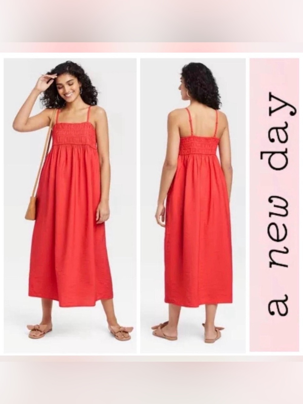 A New Day Smocked Midi Dress, XXL
